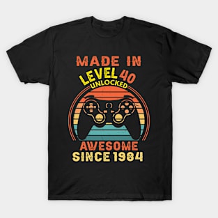 T4681984 Made In Level 40 Unlocked Awesome Since 1984 T-Shirt